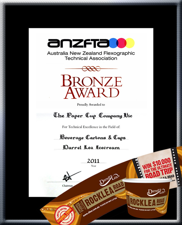 TPCC proudly won ANZFTA Top Award in "Beverage Cartons & Cups Halftone" in 2010 - Bronze_Award_IceCream5oz